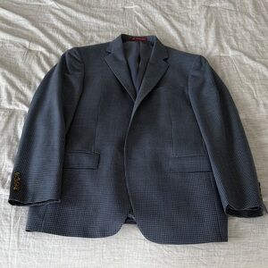 Hart Schaffner Marx Navy and Black Micro-Check Sport Coat